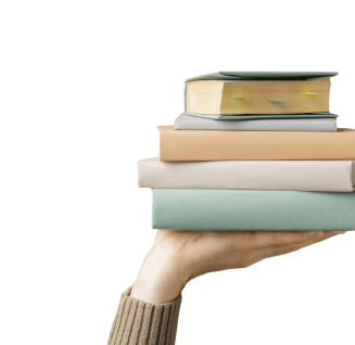 Stack of books on hand