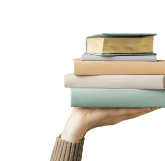 Stack of books on hand